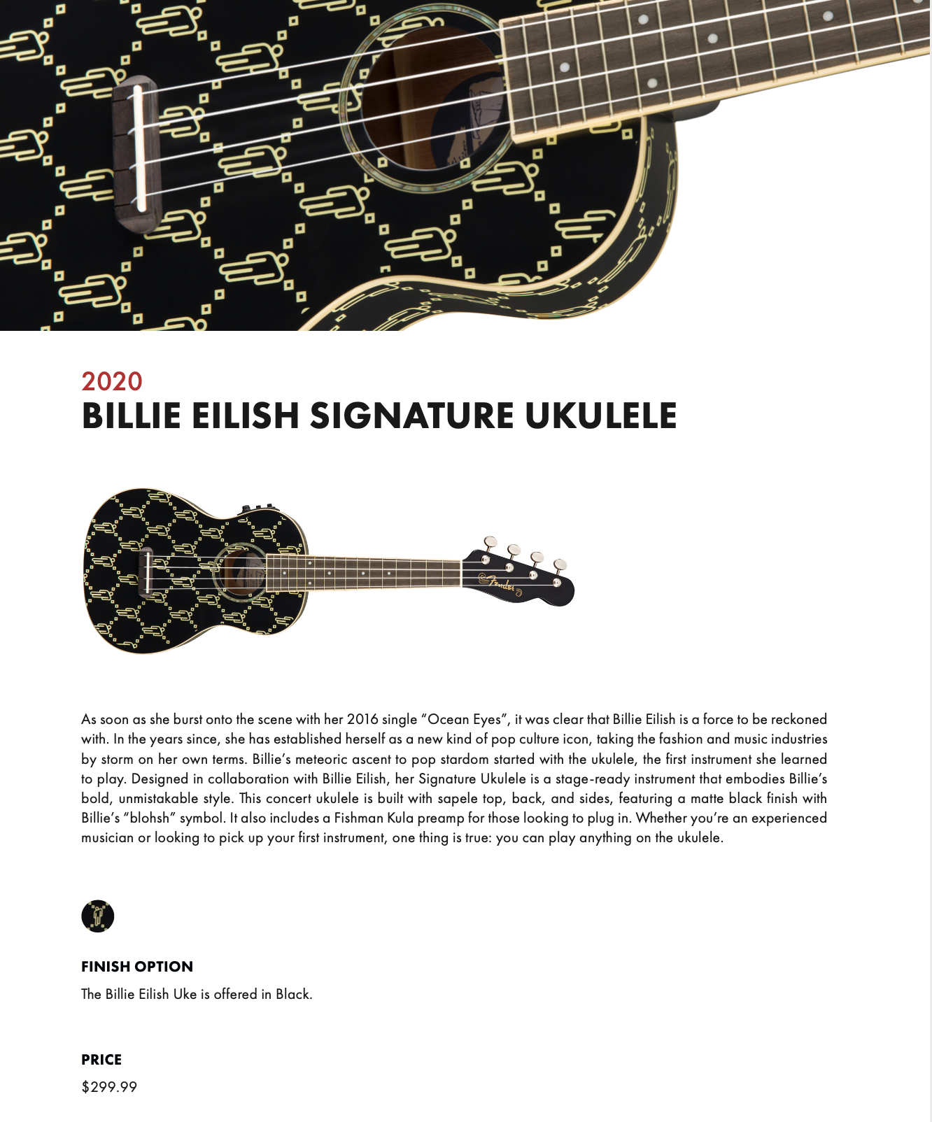 値下げ】Billie Eilish Signature Ukulele-